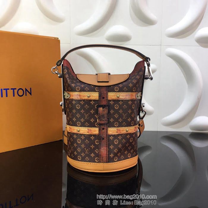 路易威登LV 頂級原單 M52276 Duffle手袋 2018秋冬系列 經典旅行箱貼紙圖案 復古風格 手提肩背包  YDH2464
